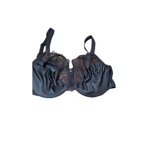 Wacoal Full Coverage Black Lace Underwire Bra Size 36G Elegant Sheer Floral